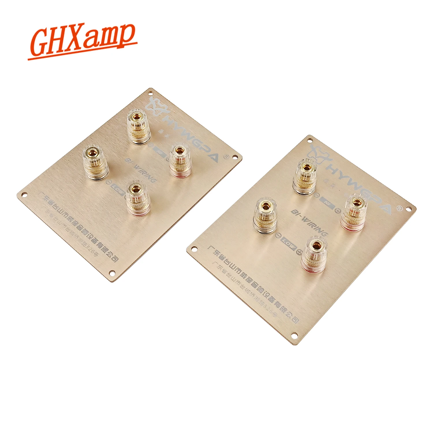 

GHXAMP 4-Bits Speaker Binding Post Terminal Box Gold-Plated Copper Wiring Terminal Profession Audio Accessories 2PCS