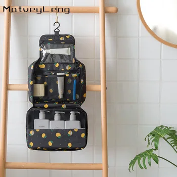 

Travel wash bag flower pattern cosmetic bag multi-function portable large-capacity storage bag can hang the wash bag