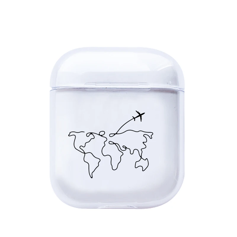 I200826 Мягкий чехол для наушников для Apple Airpods, милый чехол с картой, Прозрачный Роскошный чехол для наушников Airpods, чехол - Цвет: I200826