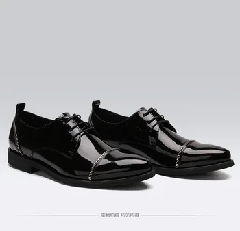 

Leather Shoes Round Toe Patent Cowhide Shoes Business Formal Wear Leather Shoes Oxfords