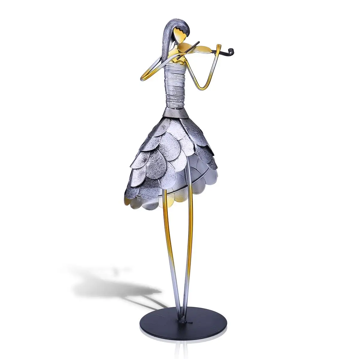 

Handmade Metal Sculpture Handicraft Home Decor Creative Ornament Music Instrument Gift