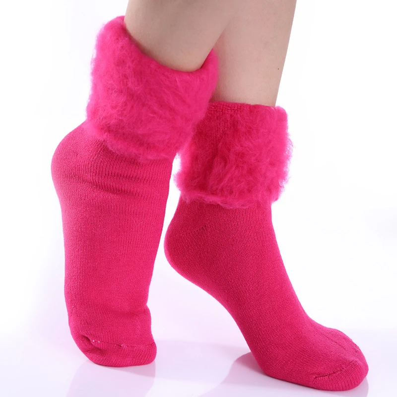 winter socks fur fur women's short socks warm cotton christmas socks short fashion streetwear harajuku style calzini natale