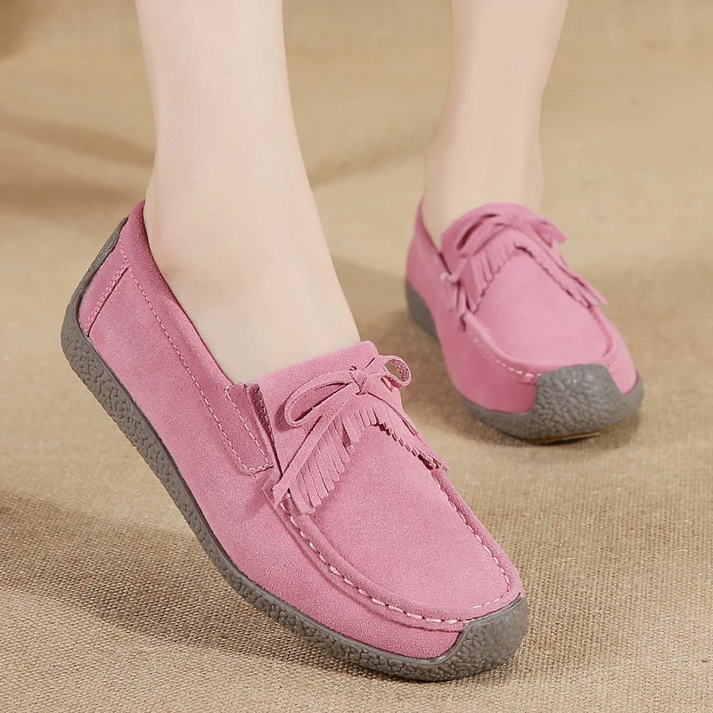 tassel genuine leather shoes women italian fashion vulcanized loafers elegant dress ladies casual flats driving lady moccasins (27)