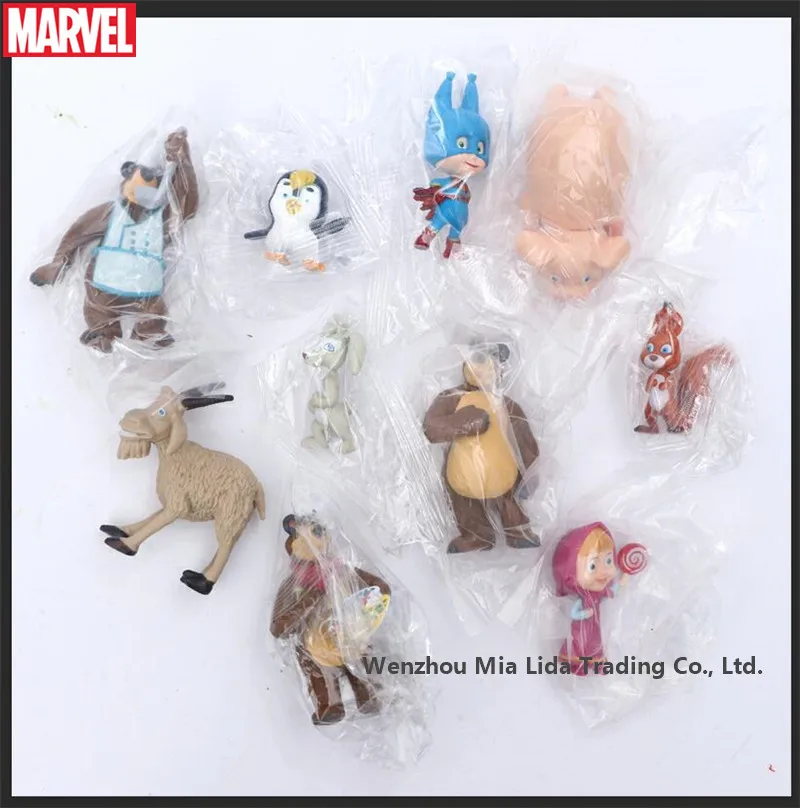 Hasbro 10 шт./компл. Миша большой коричневый медведь Маша Медведь Марта и России кукла