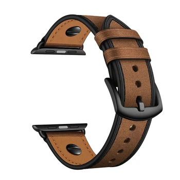 

BEAFIRY Crazy Horse Leather Strap for Apple Watch 5 Band 44mm iWatch Band 40mm Watchband Apple Watch Serie 4 3 2 1 42mm 38mm