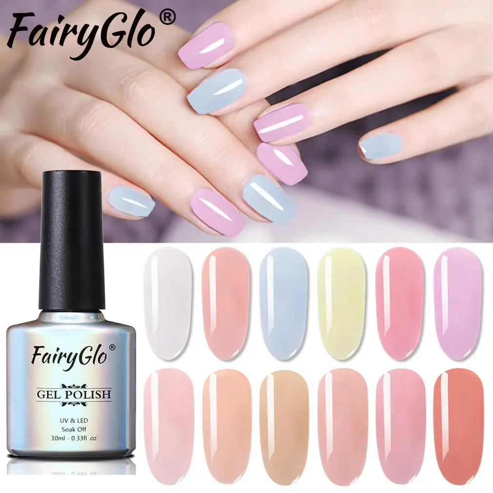 FairyGlo 10 мл прозрачный желе УФ гель лак для ногтей гель лак Полупостоянный полупрозрачный драгоценный камень дизайн ногтей гель лак