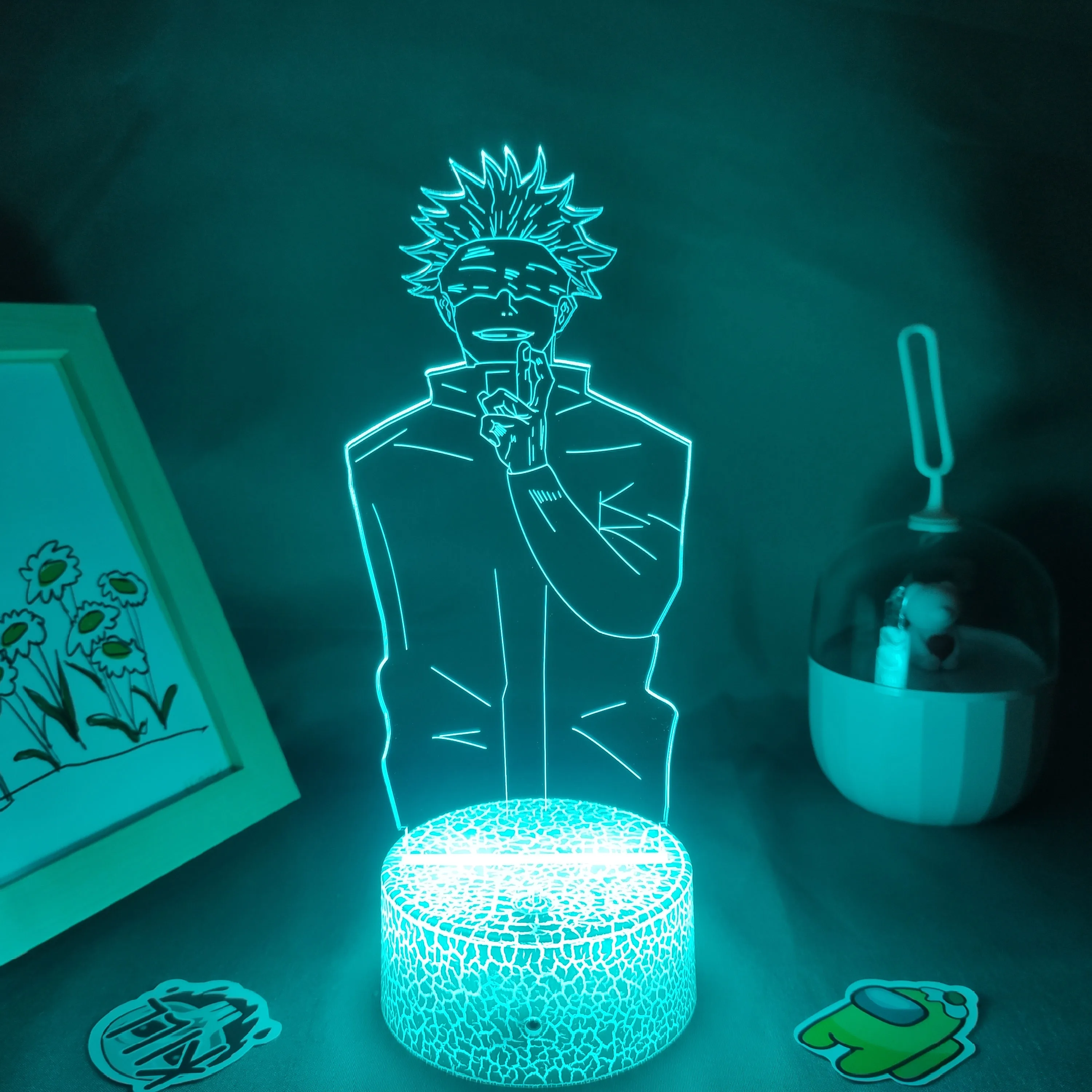 Anime Jujutsu Kaisen Figure Inumaki Toge 3D LED Lava Lamps RGB Night Lights Bedroom Table Decor Birthday Manga Gifts For Friends cat night light