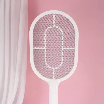 

LED Rechargeable Electric Mosquito Swatter Mesh Insect Mosquito Swatter for Home (White)