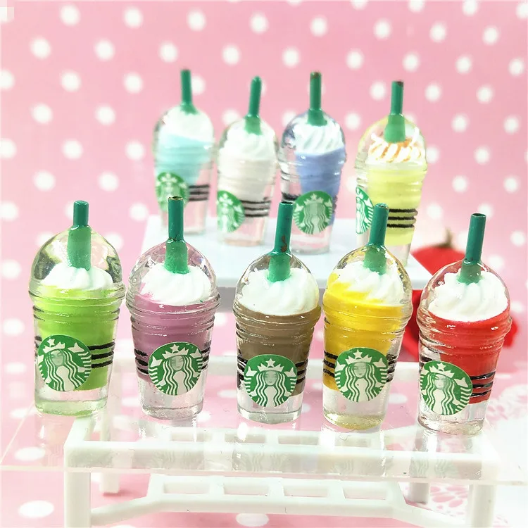 6PCS Dollhouse Miniature 1:6  1:12 Scale Ice-cream Coffee Cup Drink Pretend food Dollhouse Decor for 1/6 ob11 Doll Kitchen Toy 4