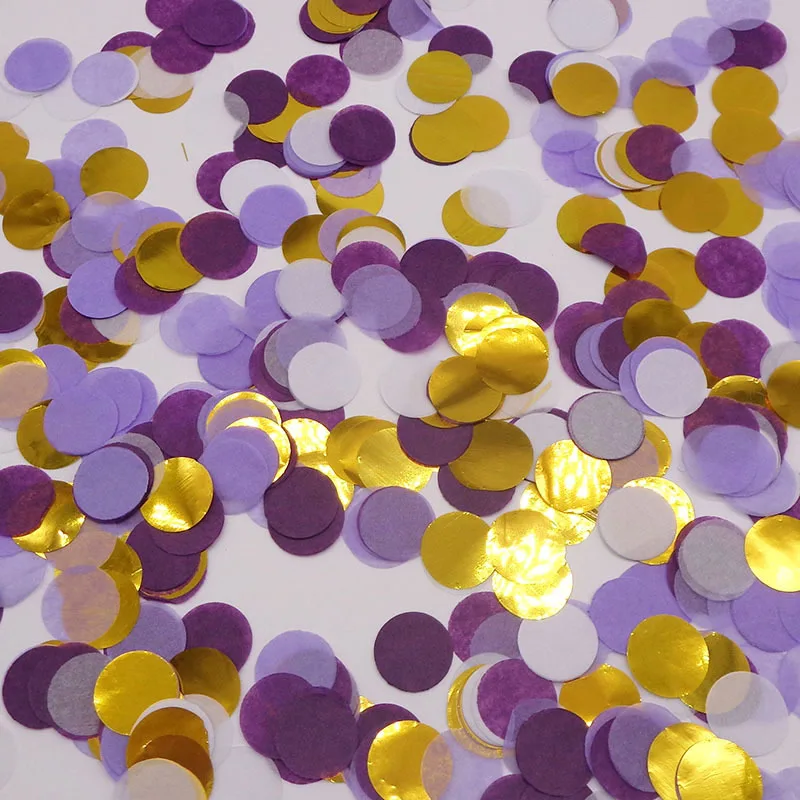 2,5 см 30 г конфетти с днем рождения, свадьбы, вечеринки, вечеринки для малышей, рождественские праздничные шары, украшения на один год, товары для дня рождения - Цвет: purple gold