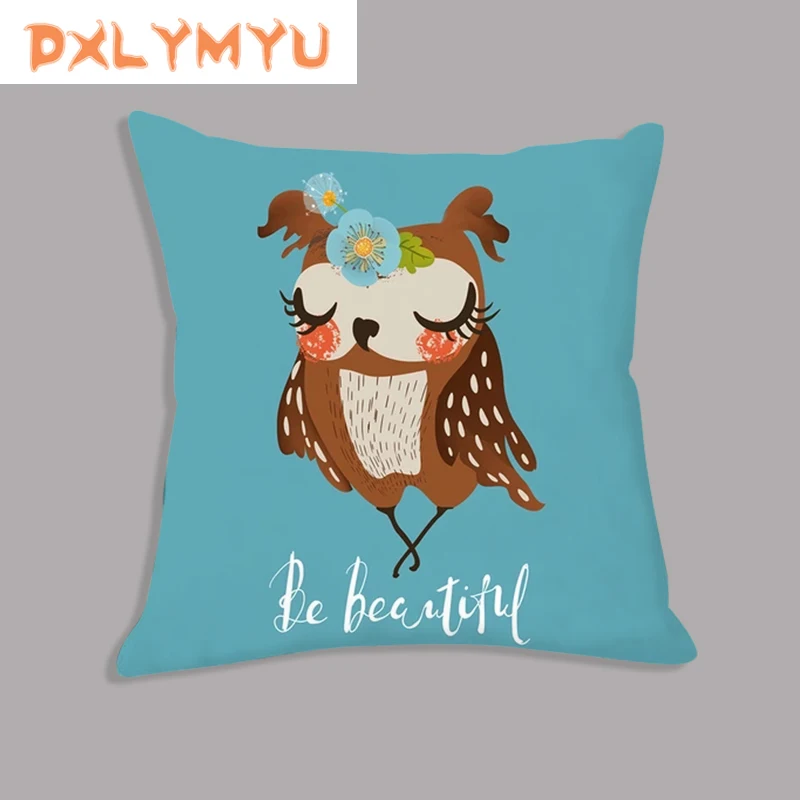 Мягкая подушка в скандинавском стиле для дивана лисы енота ежика декоративная