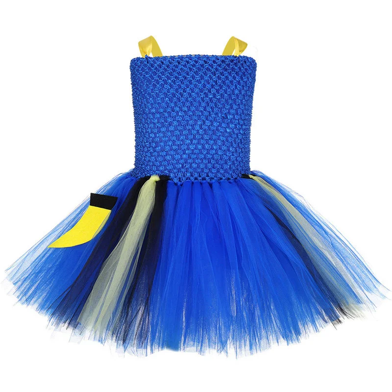 Платье-пачка для девочек в поисках Немо рыба-клоун Nimodoli Dolly cosplay, газовое голубое платье-пачка для маленьких девочек 1 год, платье принцессы для детей