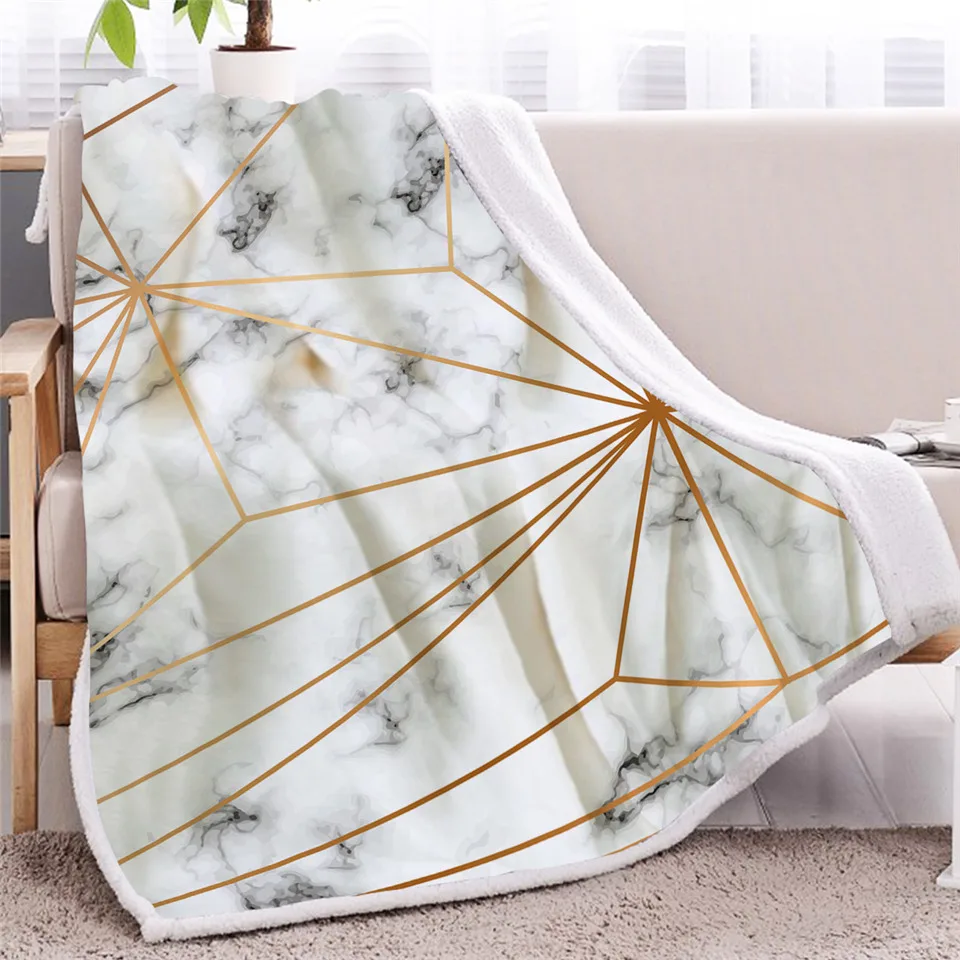Warm and Lightweight 30X40 WONDERTIFY Imitation Marble Stone Texture Throw Blanket Glowing Golden Veins Luxury Fluid Art Painting Baby Swaddle Blanket Cozy
