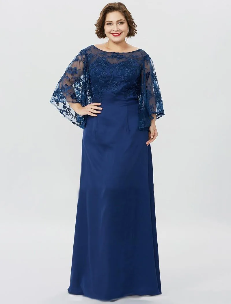Mother of the Bride Dresses Jewel Neck Lace Applique Mothers For Weddings Sweep Train Formal Gowns robe de soir&ampeacutee mariage | Свадьбы