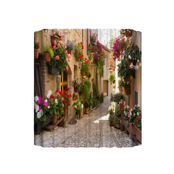 

Garden flowers scenery shower curtains decoration waterproof fabric bath curtain bathroom door screens