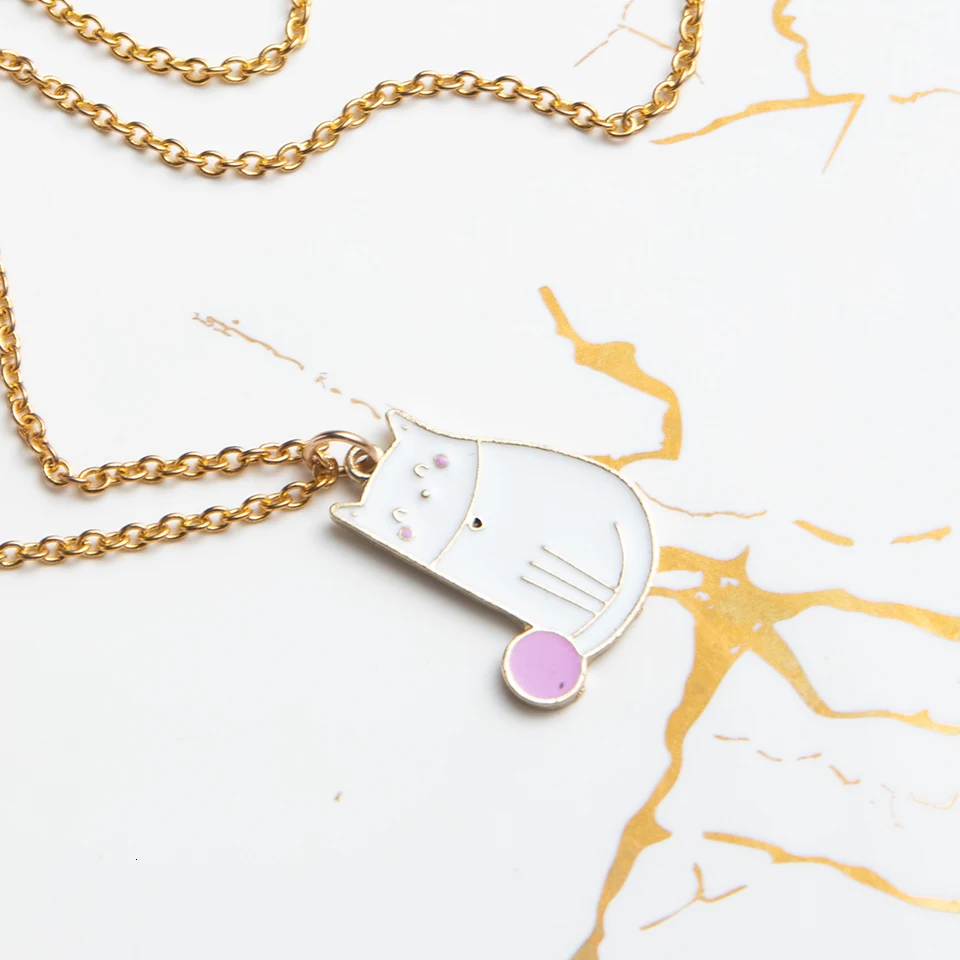 Women Necklace Cartoon Fruit Flowers Cat Sea Star Choker Necklaces&Pendants For Girls Children Gold Chain Fashion Jewelry Gifts (3)