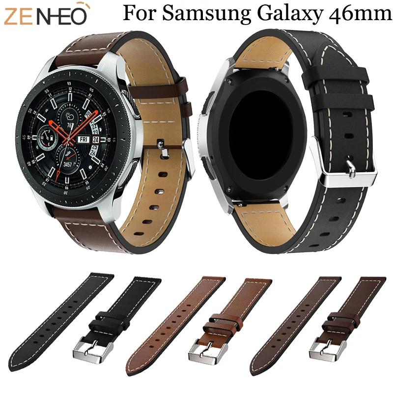Classic Band For Samsung Galaxy Watch 46mm Leather Strap Watch Bands Replacement For Samsung Gear S3 Frontier Wristband Bracelet Watchbands Aliexpress