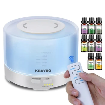 

500ml Remote Control Ultrasonic Air Humidifier With LED Lights Electric Aromatherapy Oil Aroma Diffuser 8 kinds Fragrance