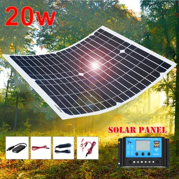 

solar panel flexible 20w 12v solar charger solar cell moudle kit 5v for phone 12v car RV boat light outdoor camping home system