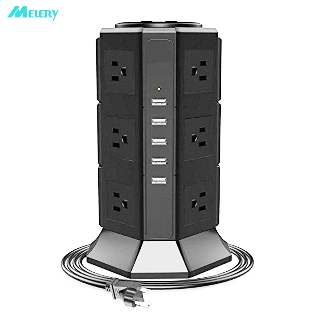 Блок питания Tower 12 US Outlet сетевой фильтр электрическая зарядная станция с 5 USB 6.5ft удлинитель для телефонов планшетов