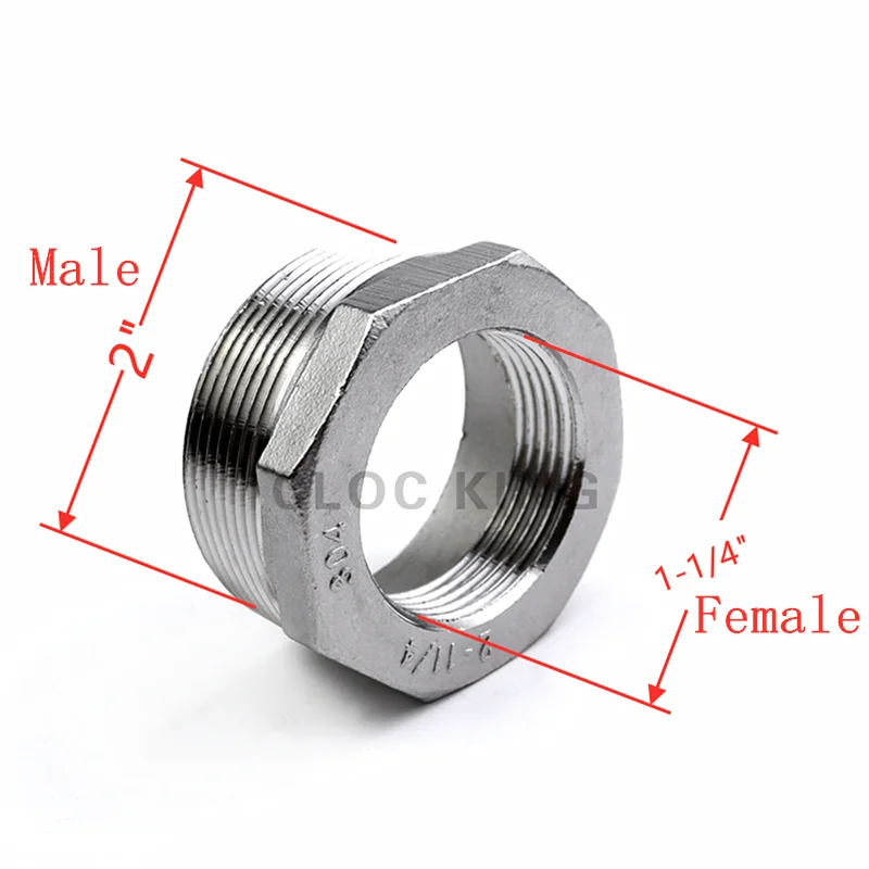 Pipe Fitting BSP 1/8 1/4 3/8 1/2 1 SS304 stainless steel Pipe Reducer Fittings Hex Reducing Bushing Male To Female Thread