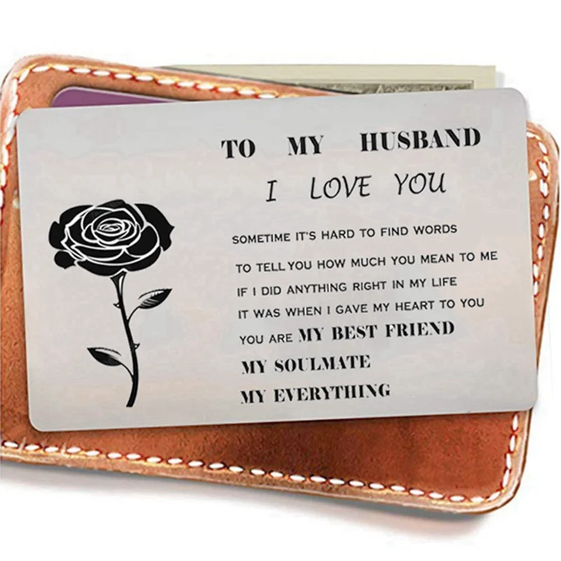 Кошелек с зажимом для карт Love Note, кошелек для карт, вставка для карт, выгравированный розовый алюминиевый Металл для моего мужчины, визитная карточка, подарок на день Святого Валентина