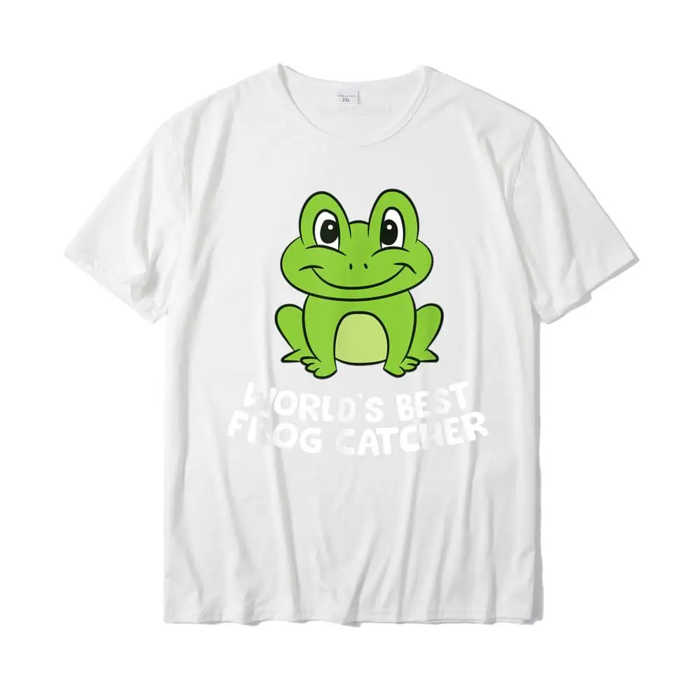 Slim Fit Crew Neck T-Shirt Autumn Tops Shirts Short Sleeve Discount 100% Cotton Fabric Geek T Shirt Classic Men Funny Frog Hunter World's Best Frog Catcher T-Shirt__MZ22858 white