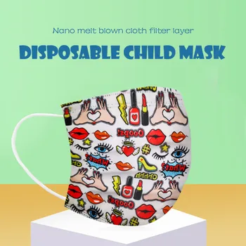 

50PCS Colorful Cartoon Disposable Mask Breathable Non-woven Fabric Face Mask Unisex Adult Face Cover Masques Jetables