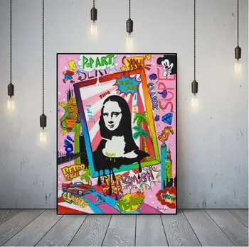 

Alec Monopoly hand painted creative graffiti art artworks on canvas abstract oil painting good for home decoration