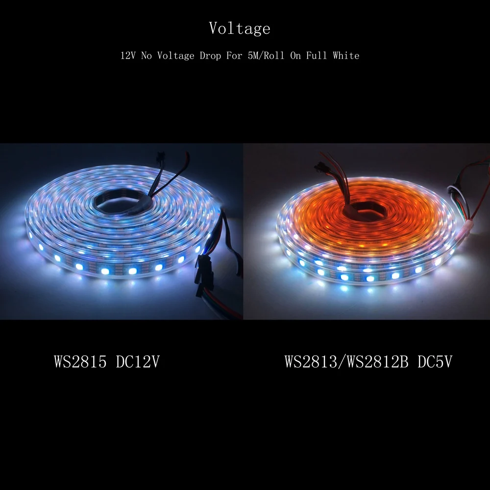 Пиксельная Светодиодная лента WS2815 (WS2812B WS2813 обновленная) RGB индивидуально
