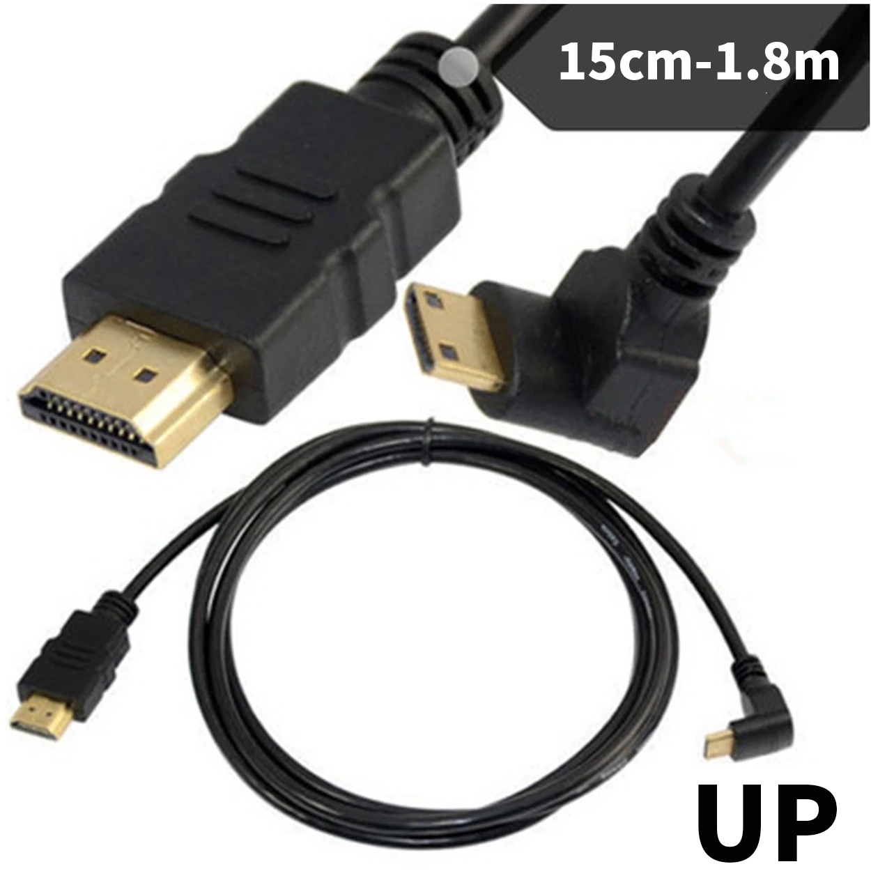 Премиум Full1080P HDMI V1.4 кабель типа папа к Mini угол 90 градусов HDTV 15 см 1 8 м|Кабели HDMI| |