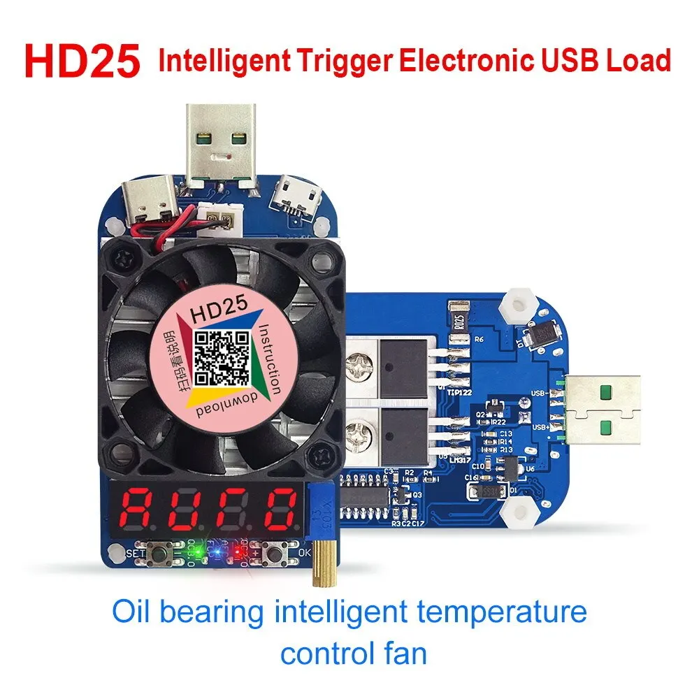 RD HD25 HD35 триггер QC2.0 QC3.0 Электронный USB нагрузочный резистор разрядка тест батареи регулируемый ток напряжение 35 Вт - Цвет: HD25