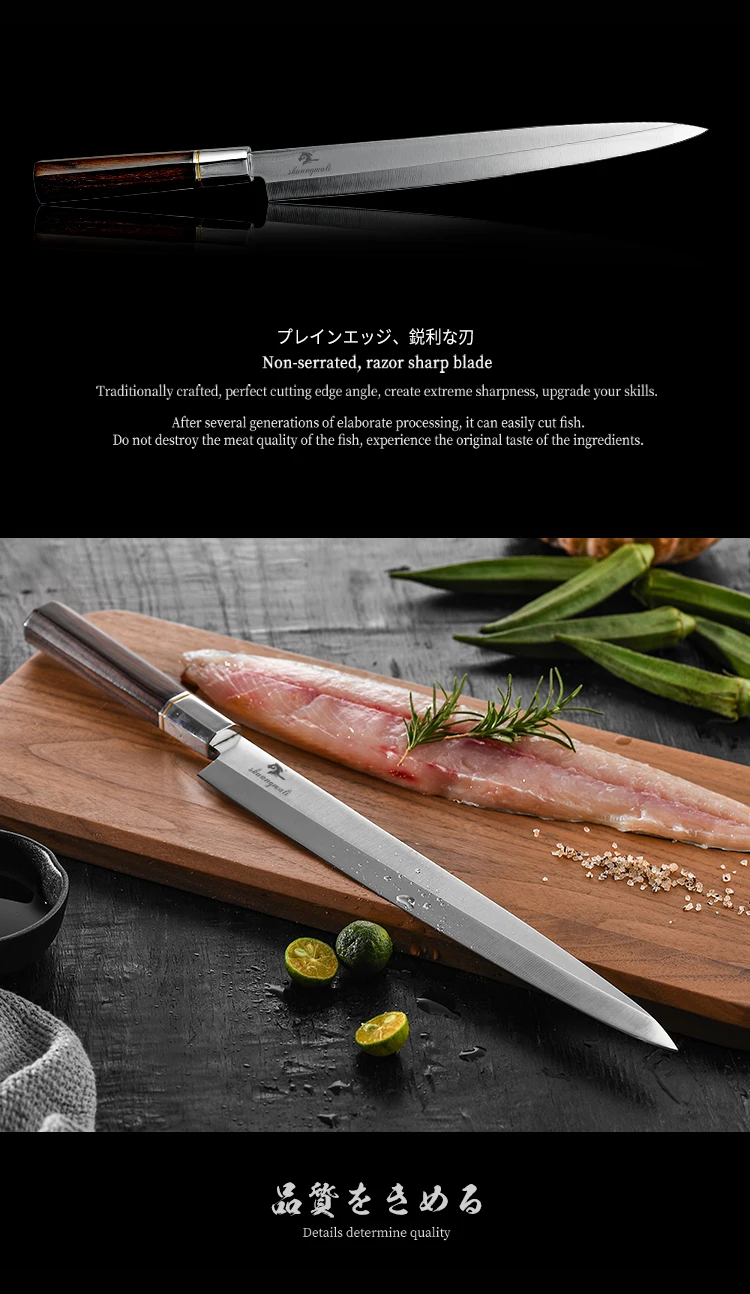 Профессиональный 12 дюймов японский нож для сашими Yanagiba рыболовный нож Кухня шеф-повара ножи для суши 5CR15 Сталь лососевый(Япония