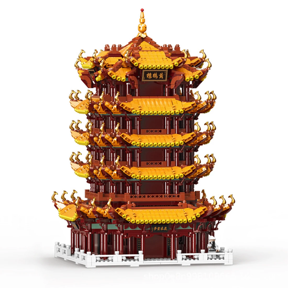 

6794Pcs Chinese Street Yellow Crane Tower DIY Small Particle Building Block Model Construction Kit Birthday Gift