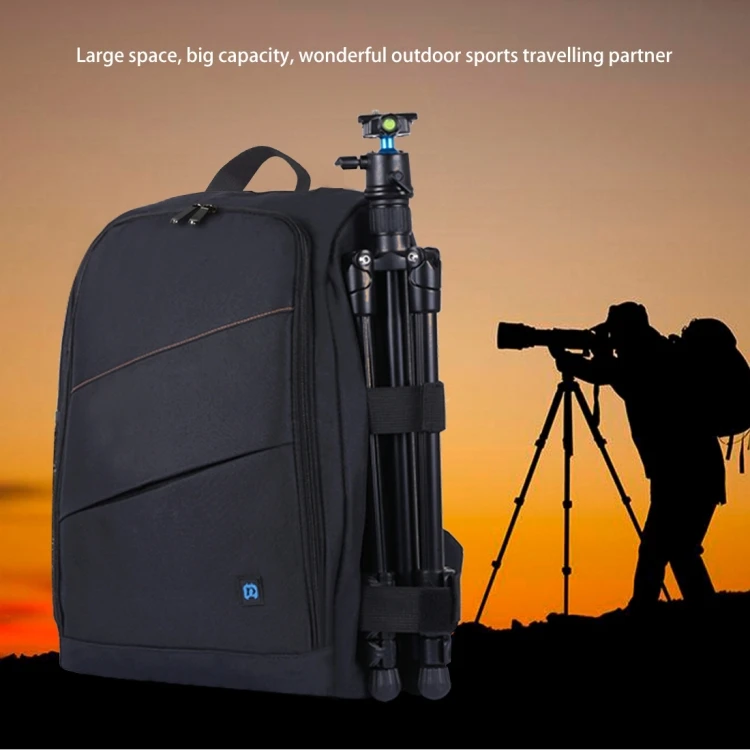 

DSLR Waterproof Shockproof Shoulder Camera Backpack Tripod with Reflector Stripe Fit 15.6 in Laptop Bag for Canon Nikon Sony