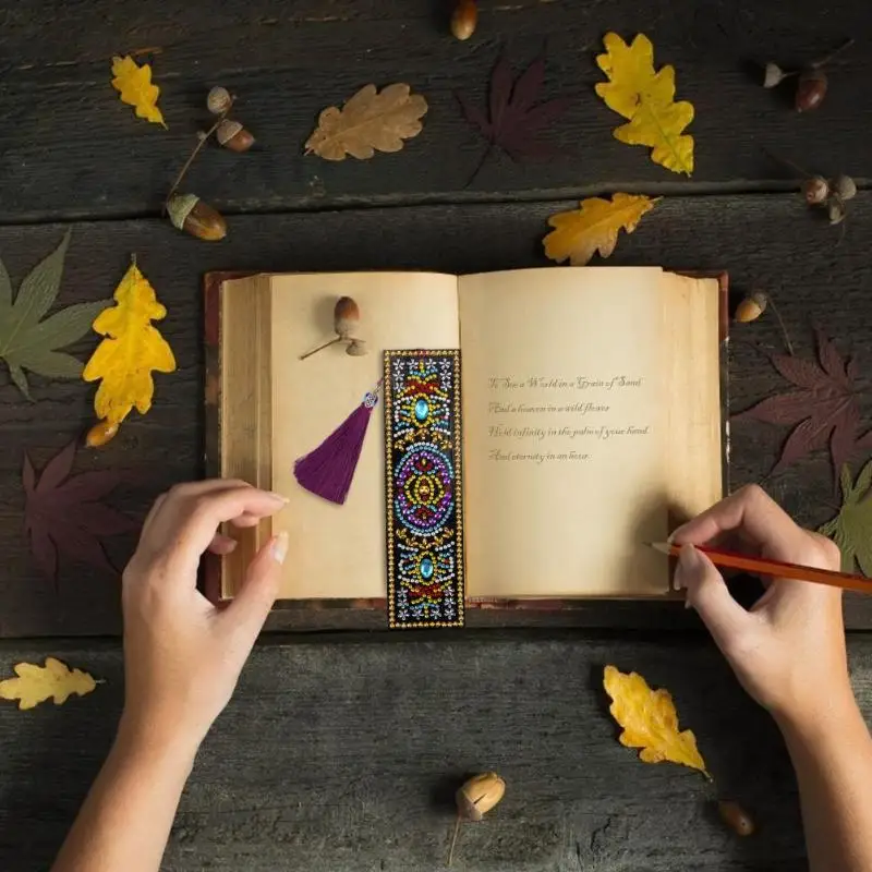 Сделай Сам специальная Алмазная картина кожаная вкладка с кисточкой книга