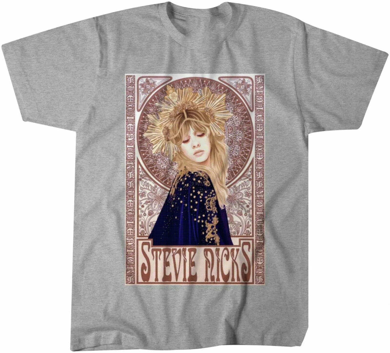 Halftone Stevie Nicks Ретро Винтажная футболка в стиле модерн Футболка мужская 1121 с