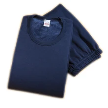 Зимние Теплые Топы и штаны комплект мужской одежды из 2 предметов Новое поступление пуловер мужское термобелье однотонное нижнее белье