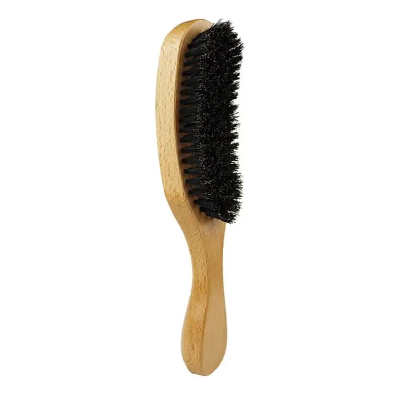 Щетина волнистая щетка для бороды Мужская расческа для волос деревянная ручка большая изогнутая натуральная щетина расчески Инструменты