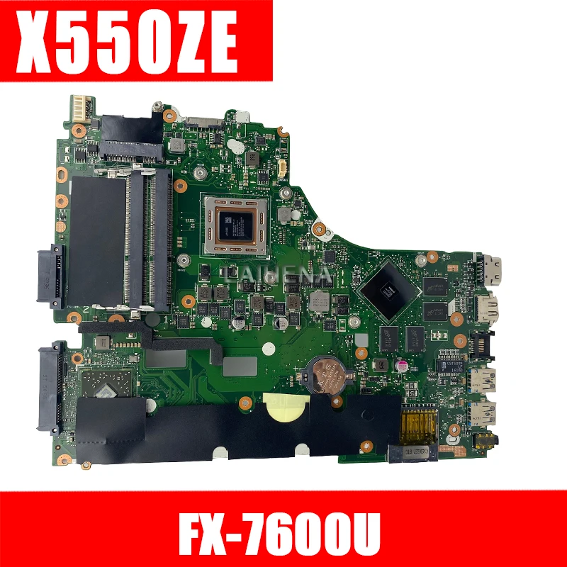 

X550ZE FX7600 CPU LVDS interface PM mainboard For ASUS X550ZA X550Z VM590Z K550Z X555Z Laptop motherboard 90NB06Y0-R00050Tested