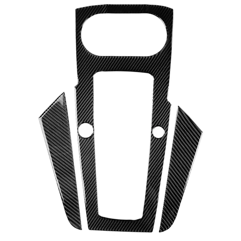 

3Pcs Car Interior Accessories Carbon Fiber Gear Shift Knob Dashboard Cover Trim with Two Holes for Audi A3 2014-2018