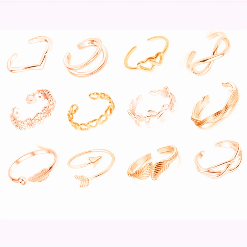 12 Bags of Mixed Foot Ring Temperament Female Silver Foot Jewelry