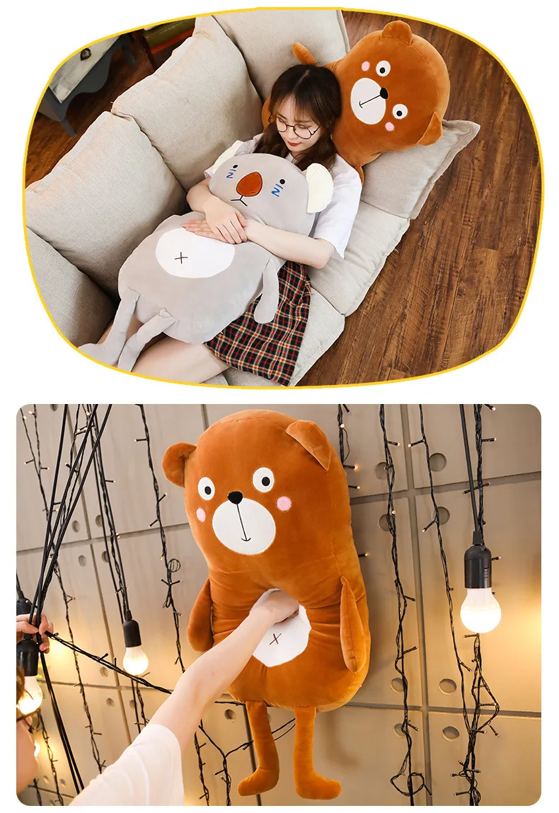 Подушка для сна с мышкой Милая подушка с животными коричневый медведь черный Кот коала плюшевые игрушки Elfe на полке мягкие животные Stitche