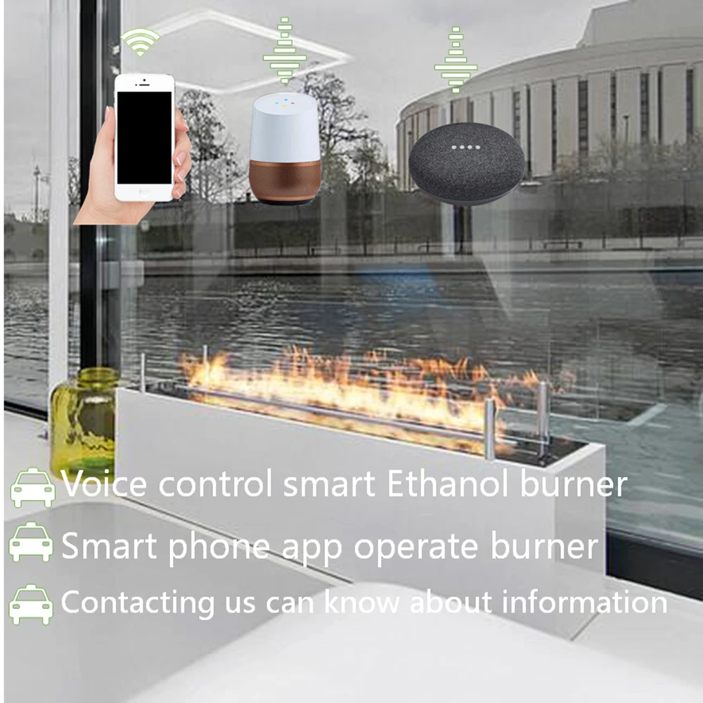 

1200 mm L Automatic Smart Burner Kamin Electric Bio Ethanol Fireplace Chimeneas Modernas