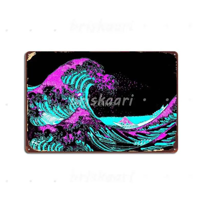 

Японское цифровое искусство Vapourwaves, металлические знаки для клуба, дома, клуба, бара, украшения для стен, металлические плакаты