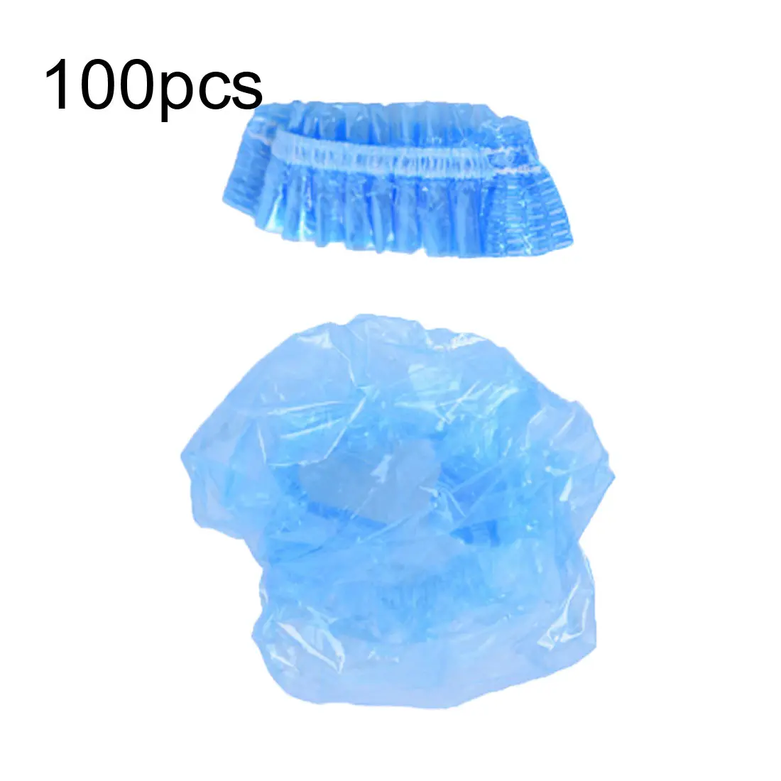 100 шт одноразовый пластиковый водонепроницаемый защитный чехол для ушей s салонный парикмахерский краситель защита для защиты душевой колпачок инструмент - Цвет: Синий