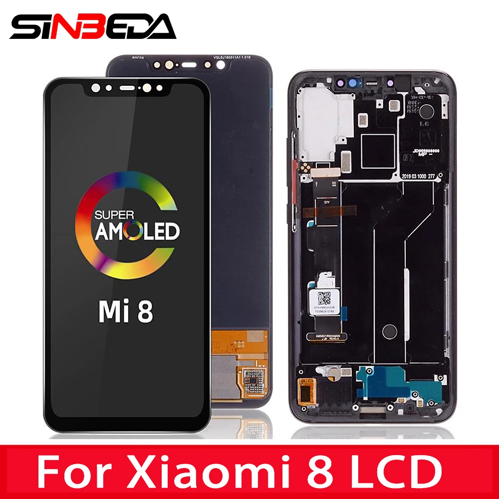 ЖК экран AMOLED 6 21 дюйма для XIAOMI Mi 8 сменный сенсорный с рамкой MI 8|Экраны мобильных