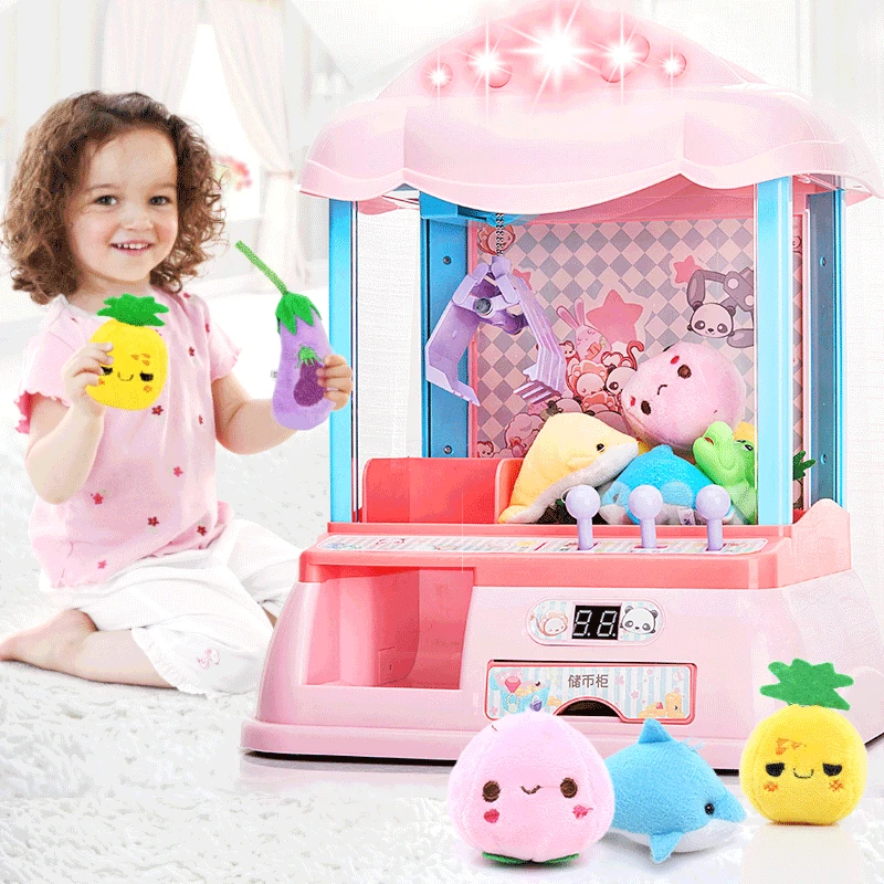 

CHILDREN'S Toy Mini Grasping Doll Machine Clip Doll Machine Coin Candy Machine Gashapon Machine Home Game Console