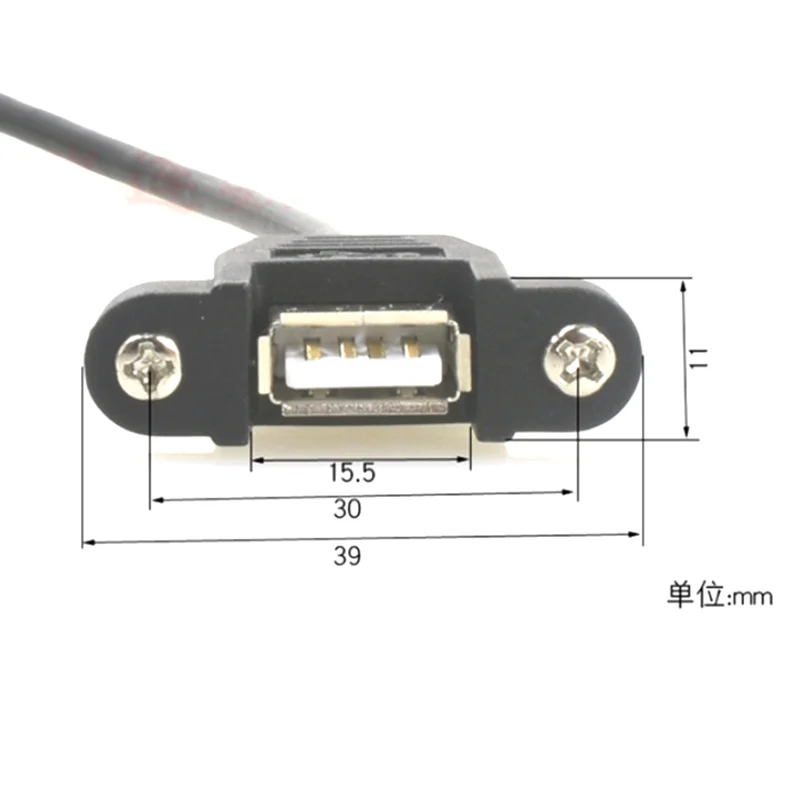 USB 2.0 Male-to-Female Extension Cable (0.3m-5m) with Panel Mounting Screw Holes for Industrial Control Chassis Description Image.This Product Can Be Found With The Tag Names Cheap Computer Cables Connectors, Computer Cables Connectors, Computer Office, High Quality Computer Office