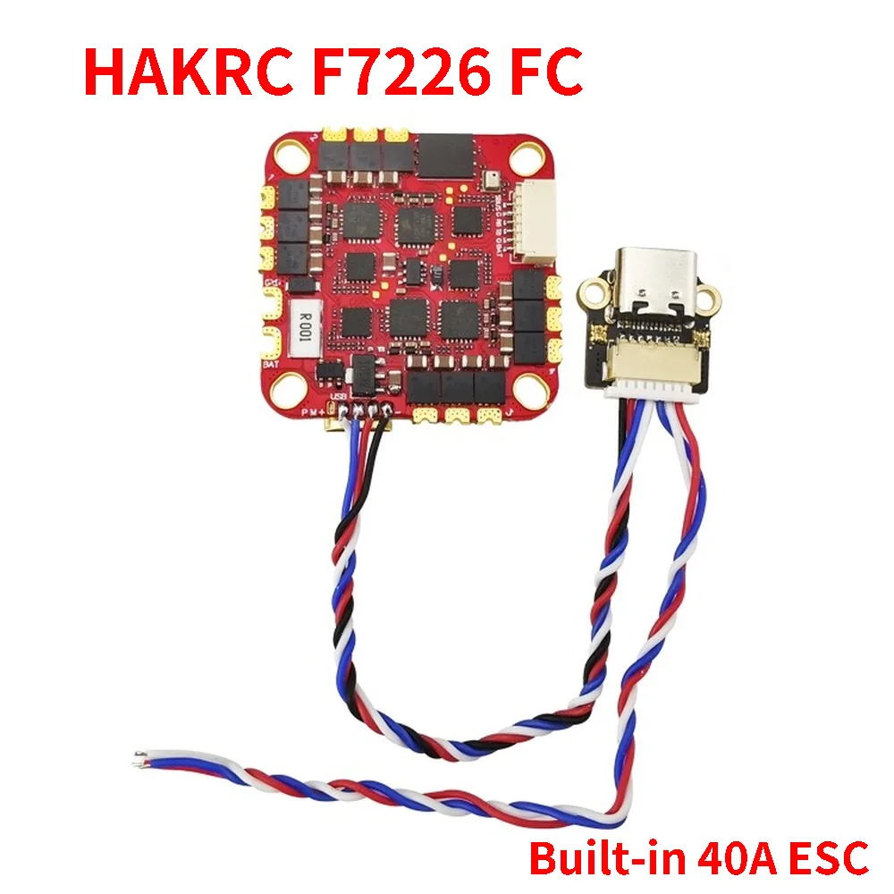 Контроллер полета HAKRC F7226 AIO встроенный барометр 40A ESC STM32F722RET6 MPU6000 AT7456E OSD 5 В/3A BEC